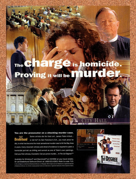 1995 In The 1st Degree PC Original Advertisement / Retro Promo v1
