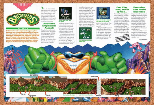 1992 Battletoads Genesis Original Advertisement / Retro Wall Art v5