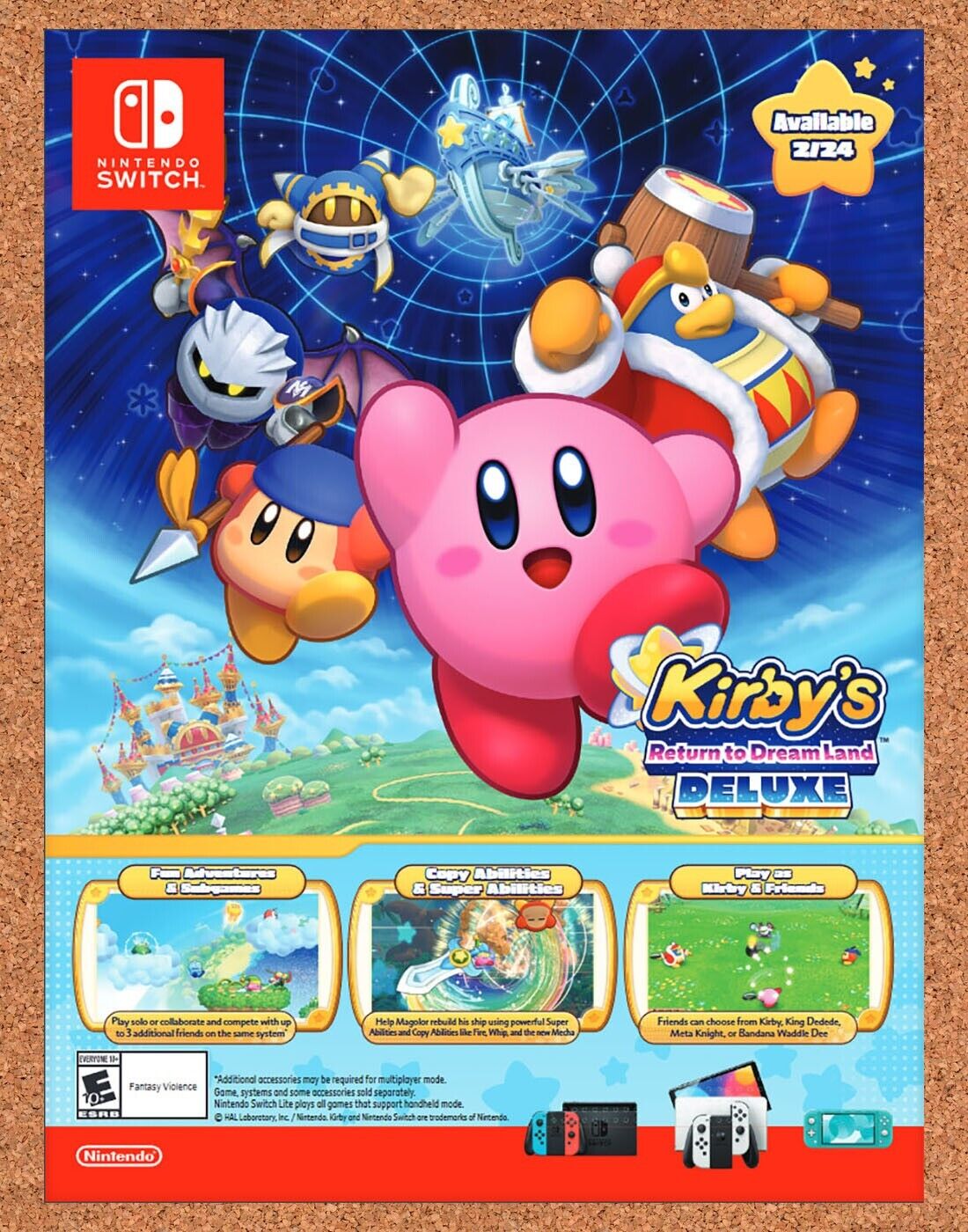 Kirby's Return To Dreamland Deluxe Switch Original 2022 Ad - Video Game Promo