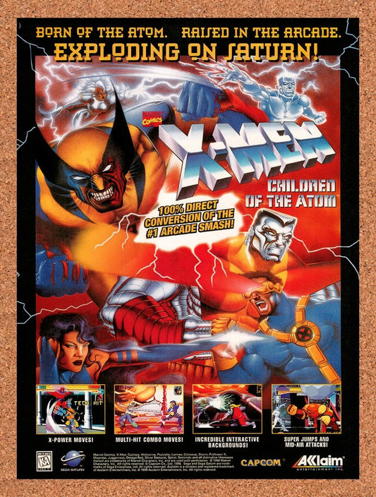 1995 X-Men Children Of The Atom Saturn Original Ad / Retro Wall Art v1
