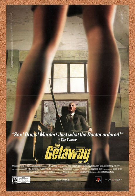 The Getaway PS2 Original 2003 Vintage Ad - Video Game Movie Style Promo