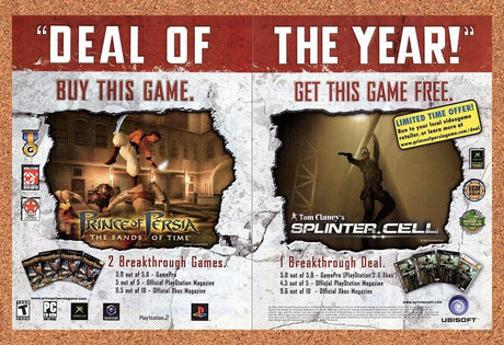 Ubisoft Games Original 2004 Vintage Ad - Prince Of Persia Splinter Cell Promo