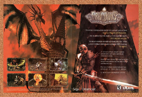 2000 Draconus Cult Of The Wyrm Dreamcast Original Ad / Retro Wall Art v1