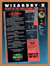 1989 Wizardry 5 Heart Of The Maelstrom Apple II Original Ad / Retro Wall Art v1