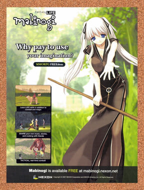 2008 Mabinogi Fantasy Life MMO Original Advertisement / Retro Promo v1