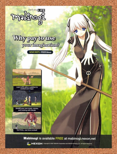 2008 Mabinogi Fantasy Life MMO Original Advertisement / Retro Promo v1