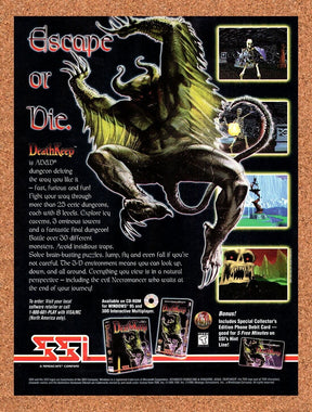 DeathKeep Advanced D&D PC Original 1995 Vintage Ad - Video Game Art Promo