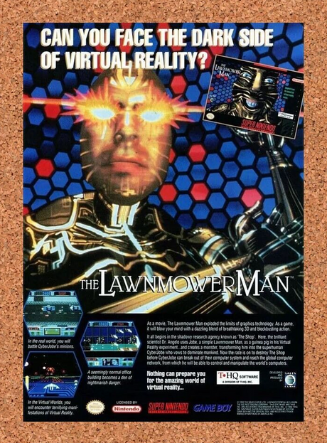 Lawnmower Man SNES Original 1995 Ad Authentic Nintendo Video Game Promo