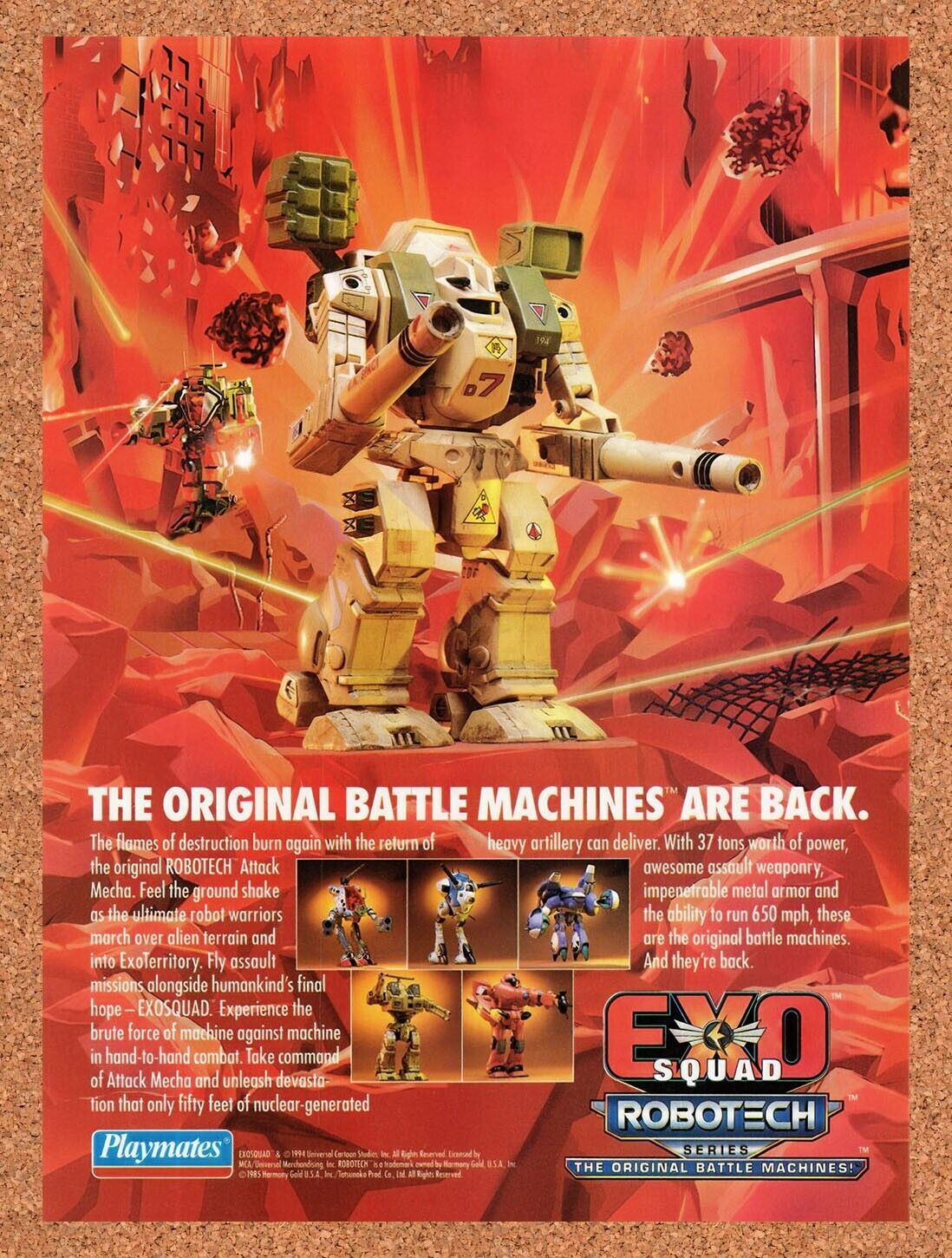 1995 Exo Squad Action Figures Original Advertisement / Retro Wall Art v2