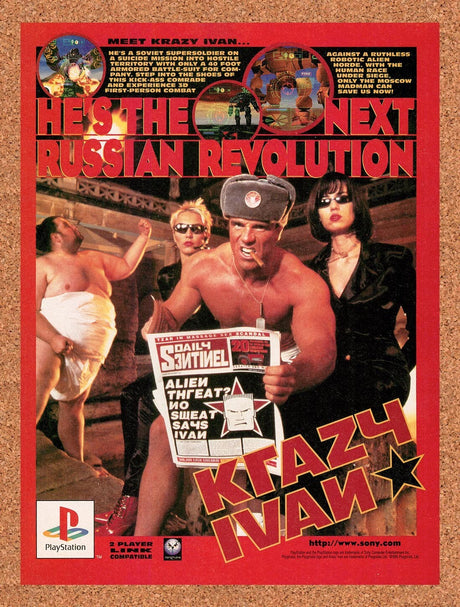 1996 Krazy Ivan PS1 Original Advertisement / Retro Wall Art v1