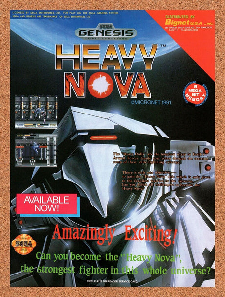 1992 Heavy Nova Genesis Original Advertisement / Retro Wall Art v1