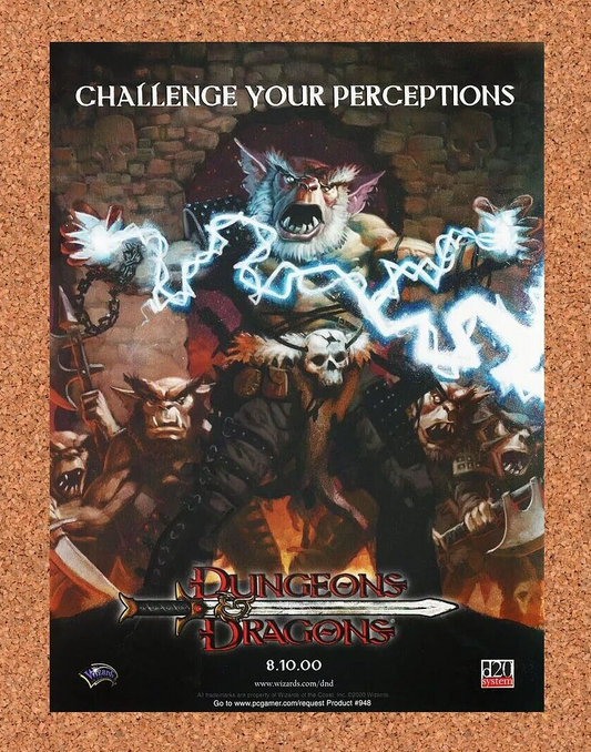 Dungeons And Dragons PC Original 2001 Ad Authentic Roleplaying Video Game Promo