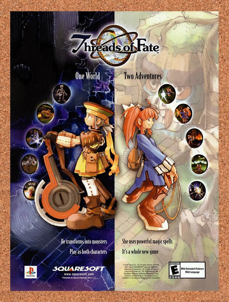 2000 Threads Of Fate PS1 Original Advertisement / Retro Promo v2