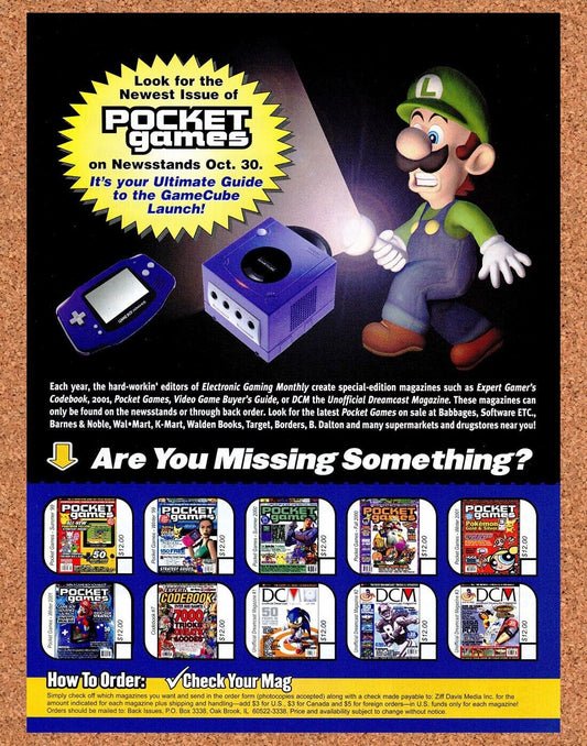 Pocket Games Magazine Original 2002 Ad Authentic Nintendo Mario Video Game Promo