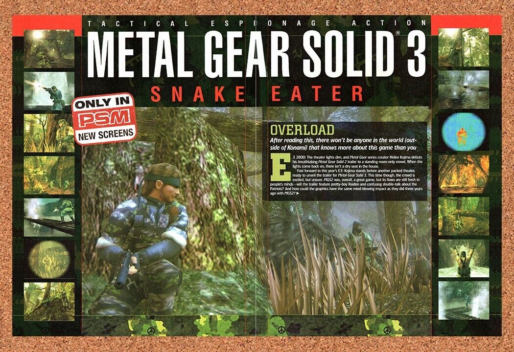 Metal Gear Solid 3 Snake Eater PS2 Original 2002 Vintage Ad - Review Promo