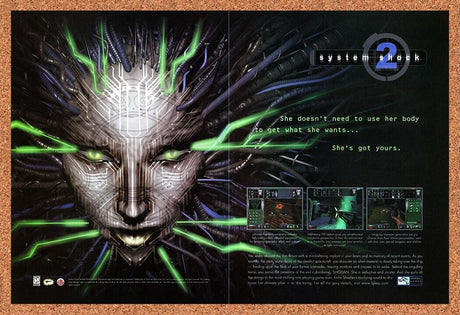 System Shock 2 PC Original 1999 Ad Authentic HorrRo FPS Video Game Promo