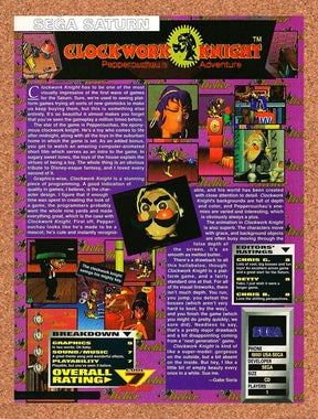 1995 Clockwork Knight Saturn Original Advertisement / Retro Promo vr1