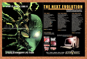 1999 Alienware The Next Evolution Gaming Systems Original Ad / Promo v3