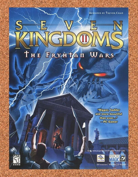 Seven Kingdoms II Fryhtan Wars PC Original 2001 Ad Authentic Video Game Promo