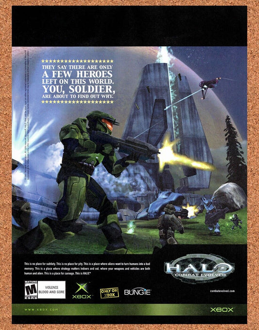 Halo Xbox Original 2002 Vintage Ad - Classic Bungie Video Game Promo
