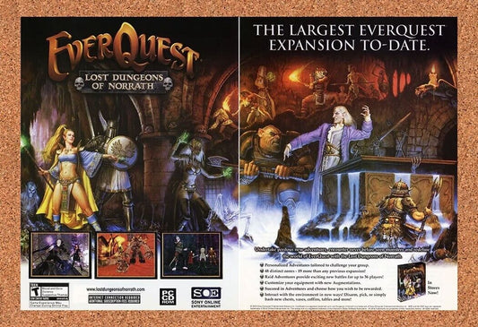 EverQuest Lost Dungeons Of Norrath PC Original 2004 Ad Authentic Game Promo