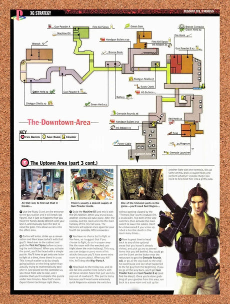 1999 Resident Evil 3 Nemesis Downtown Area Map Original Ad / Promo vr9
