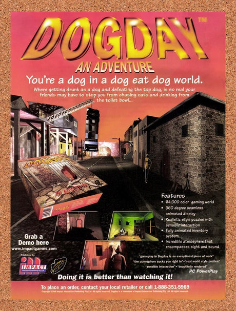 1997 DogDay PC Original Advertisement / Retro Promo v2