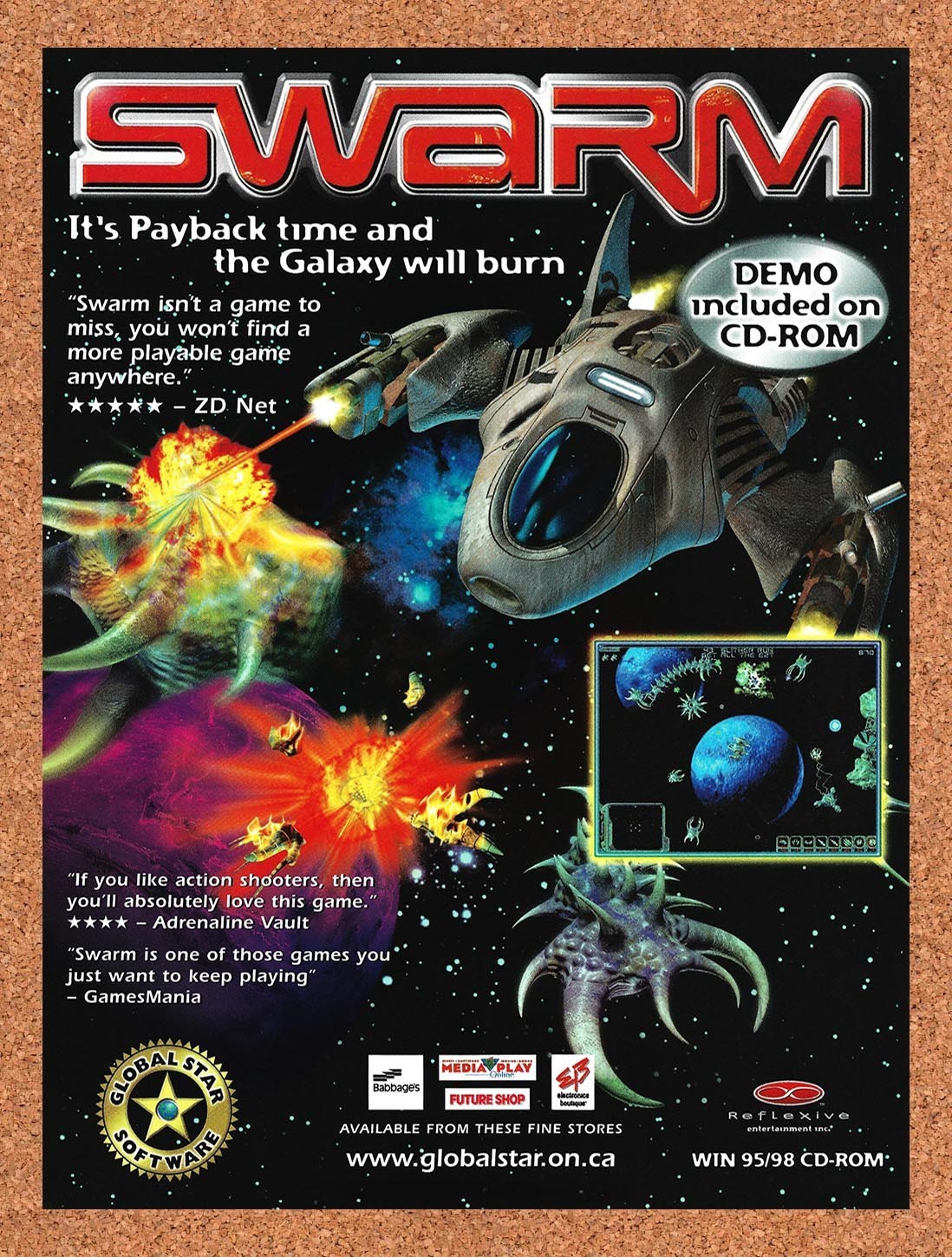 1998 Swarm PC Original Advertisement / Retro Promo v1