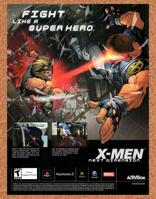 X-Men Next Dimension PS2 Original 2002 Vintage Ad - Video Game Promo