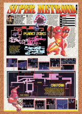 1994 Super Metroid Zebes Crateria Original Advertisement / Retro Wall Art v4