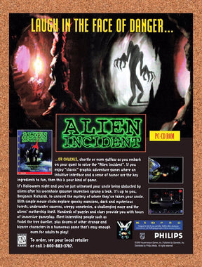 1997 Alien Incident PC Original Advertisement / Retro Promo v1