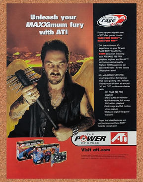 ATI Rage Fury Pro Original 2002 Ad Authentic GPU Video Card Retro Tech Promo