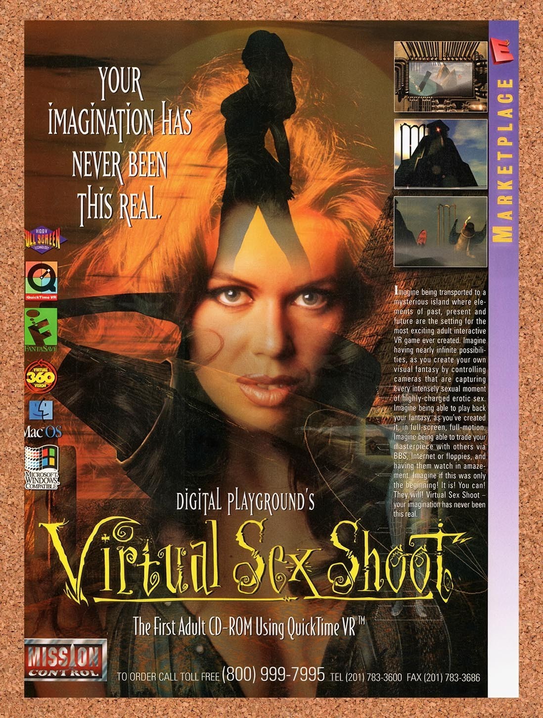 1995 Digital Playgrounds Virtual Sex Shoot Adult FMV Original Ad / Promo v3