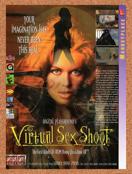 1995 Digital Playgrounds Virtual Sex Shoot Adult FMV Original Ad / Promo v3