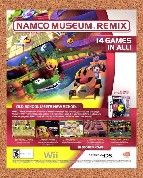2007 Namco Museum Remix Nintendo DS Original Advertisement / Retro Promo v1