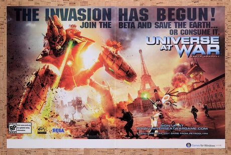 2007 Universe At War PC Original Advertisement / Retro Wall Art v8