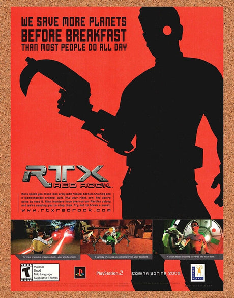 RTX Red Rock PS2 Original 2003 Print Ad Authentic LucasArts Video Game Art Promo