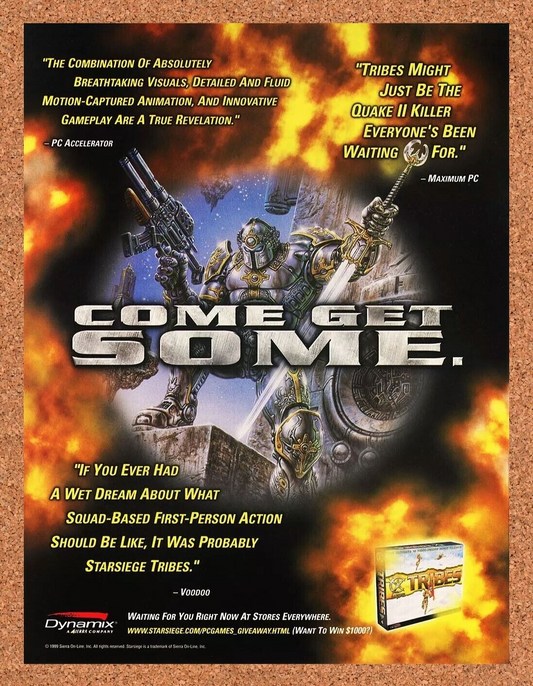 Tribes PC Original 2000 Ad Authentic Windows MultiPlayer FPS Video Game Promo v1
