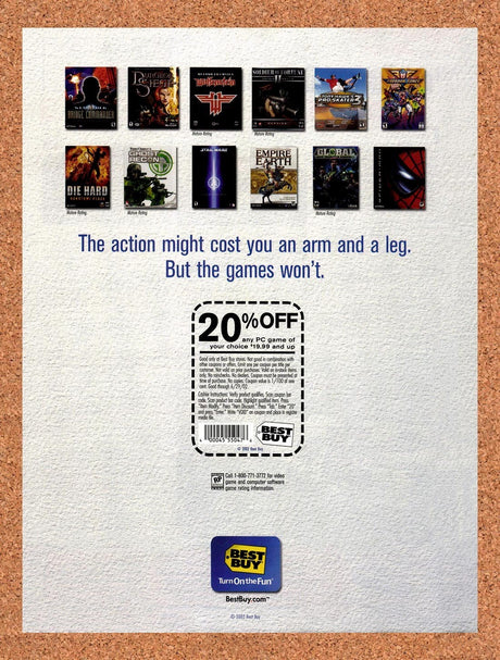 2002 Best Buy PC Games Rebate Original Advertisement / Retro Promo v1