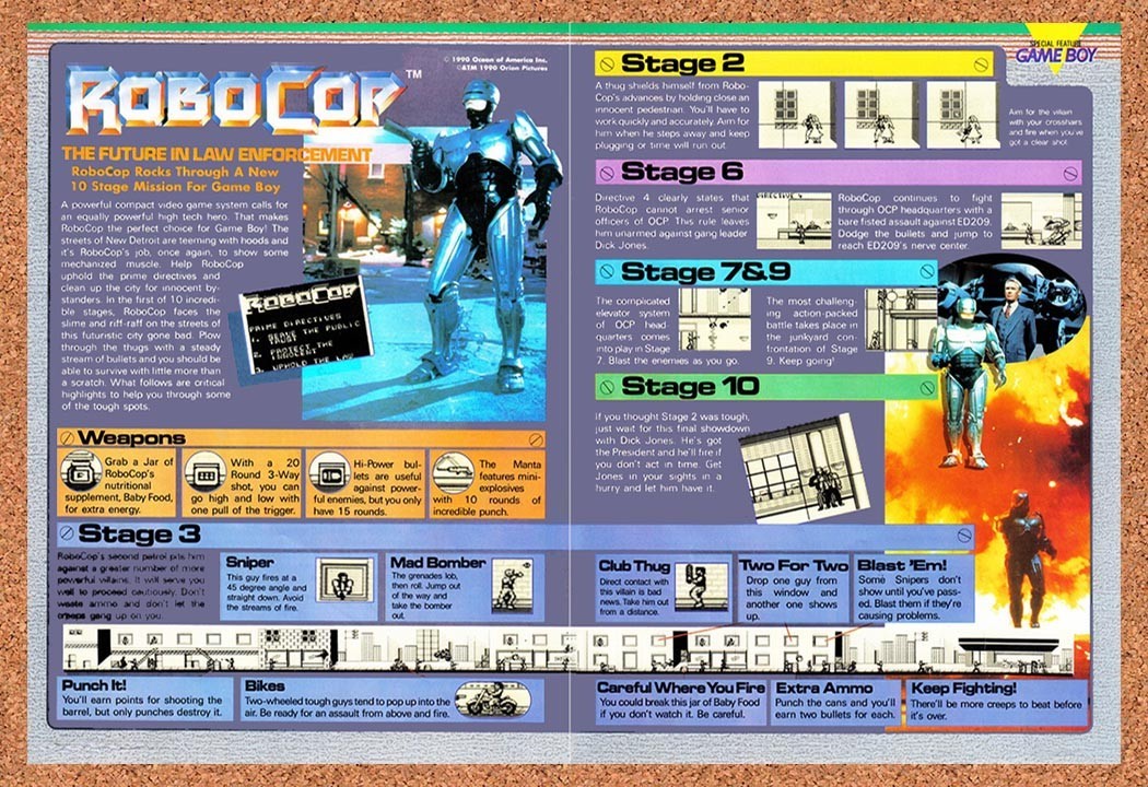 1990 Robocop Game Boy Original Advertisement / Retro Promo vr1