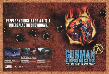 Gunman Chronicles PC Original 2002 Ad Authentic Western FPS Video Game Promo v1
