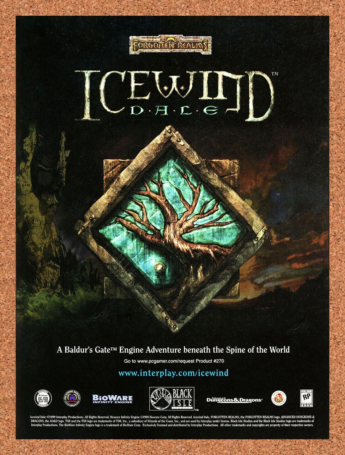 Icewind Dale PC Original 2001 Ad Authentic Baldur's Gate RPG Video Game Promo