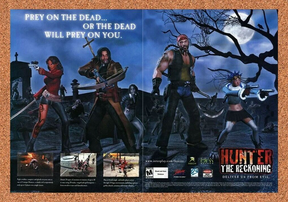 Hunter The Reckoning Xbox Original 2003 Ad Authentic Horror Video Game Promo