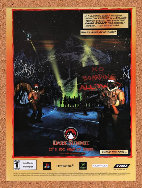 2001 Dark Summit PS2 Original Advertisement / Retro Wall Art v1