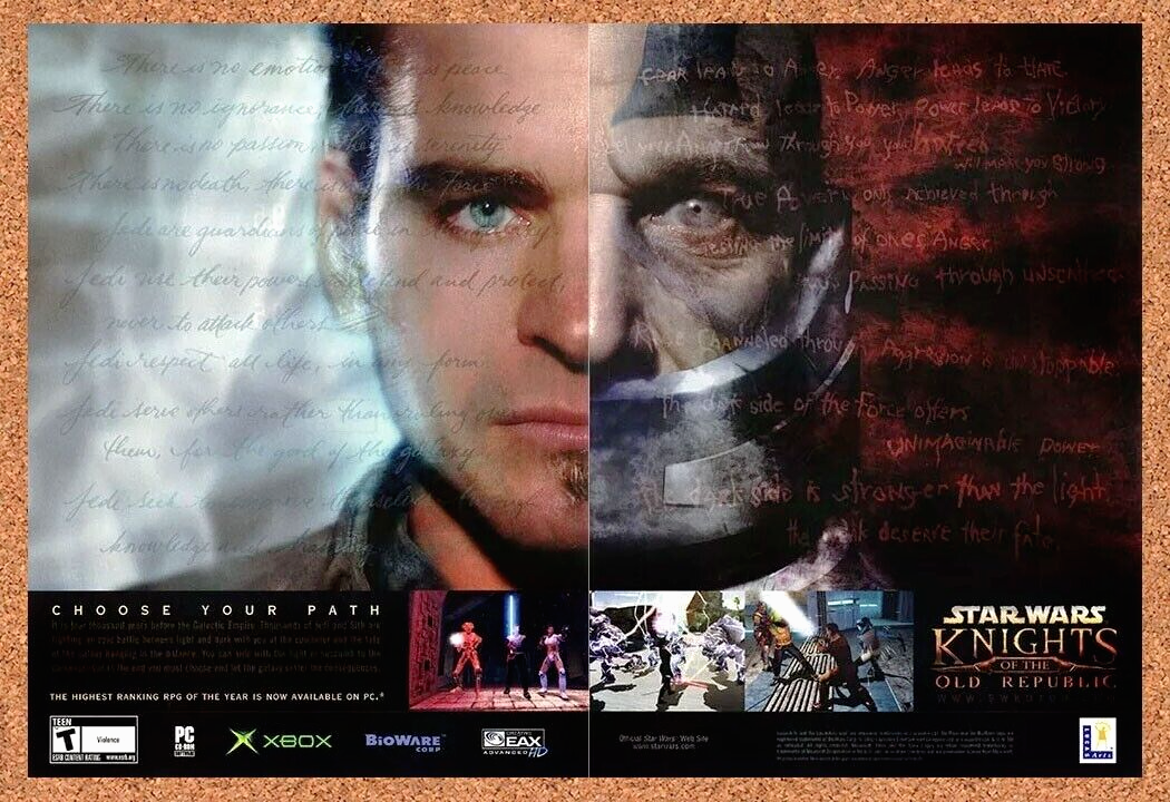 Star Wars Knights Old Republic Xbox Original 2005 Ad Authentic Video Game Promo