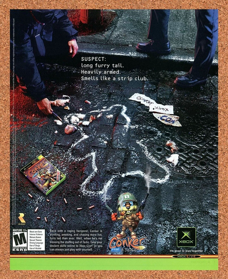Conker Live And Reloaded Xbox Original 2006 Ad Authentic Video Game Promo