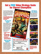 1994 Eternal Champions Strategy Guide Offer Original Advertisement / Promo v5