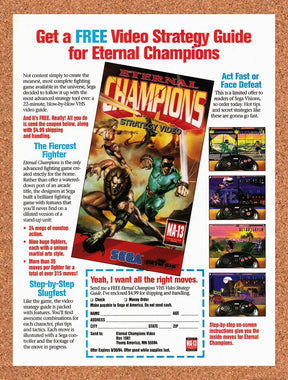 1994 Eternal Champions Strategy Guide Offer Original Advertisement / Promo v5