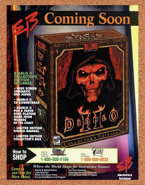 Diablo II Collector's Edition PC Original 2001 Ad Authentic EB Games Promo