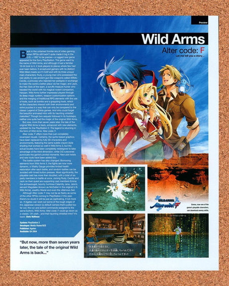 2004 Wild Arms Alter Code F PS2 Original Advertisement / Retro Promo v1